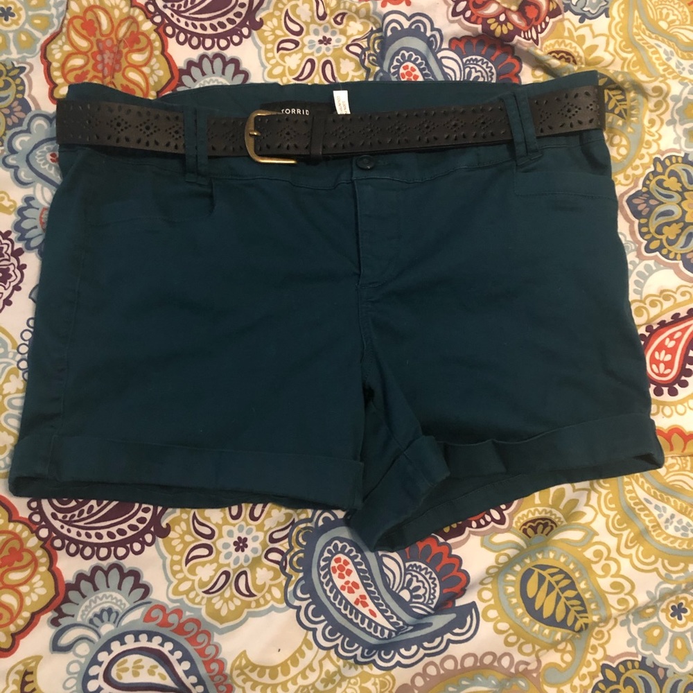 Torrid size 18 teal shorty shorts brand new